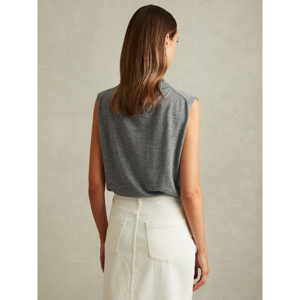 REISS HARPER Wool Slouched Sleeveless Top